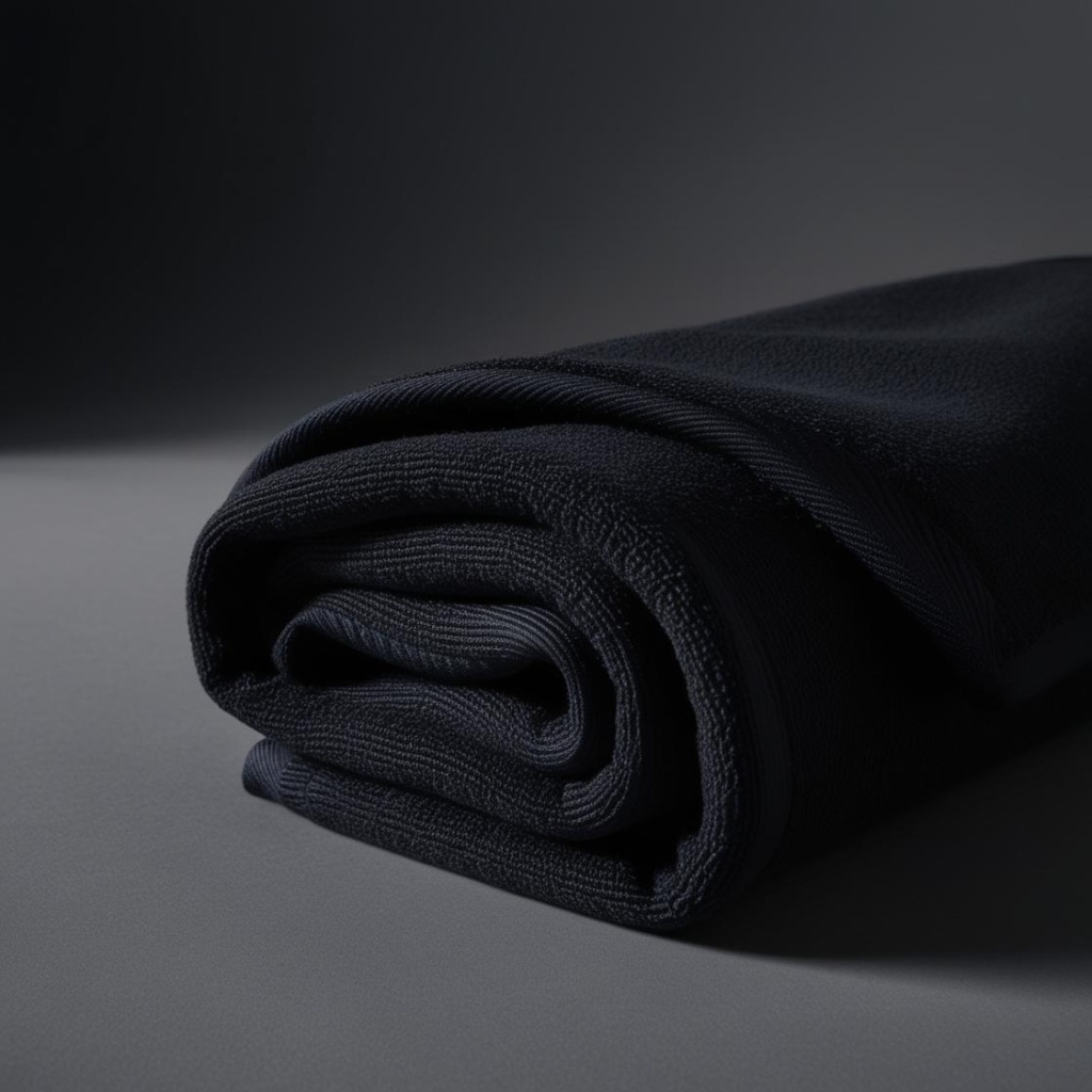 Serviette de sport noire Protealpes brode en coton