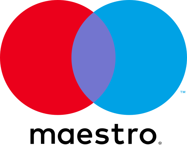 Logo coloré de Maestro, carte prisée pour des achats de nutrition sportive haut de gamme sans additifs sur Protéalpes.